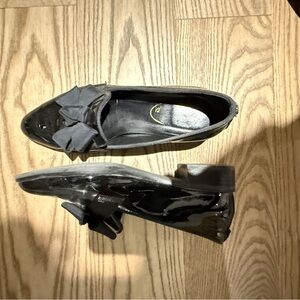 Elegant Black Loafers with Bow Detail-Brown Coture